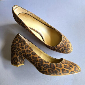 JustFab Leopard Print Block Heels